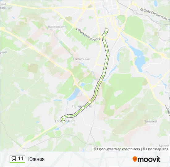 Автобус 11: карта маршрута