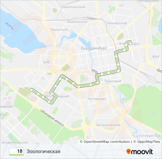 Автобус 18: карта маршрута