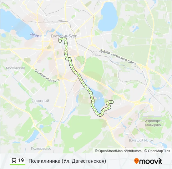 Автобус 19: карта маршрута
