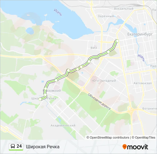 Автобус 24: карта маршрута