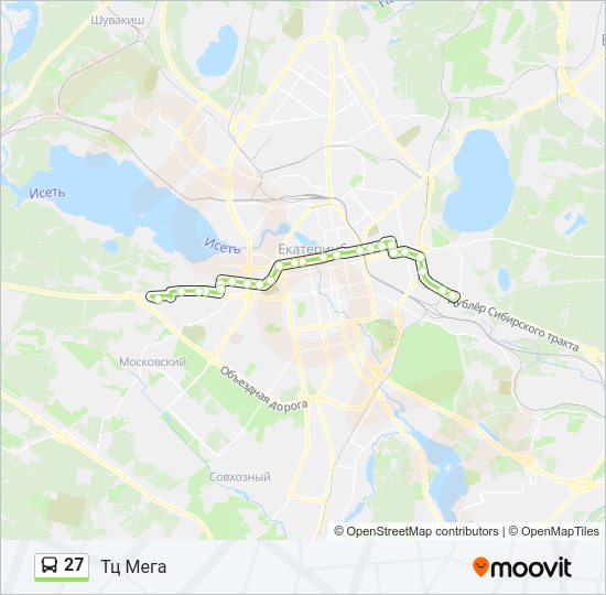 Автобус 27: карта маршрута