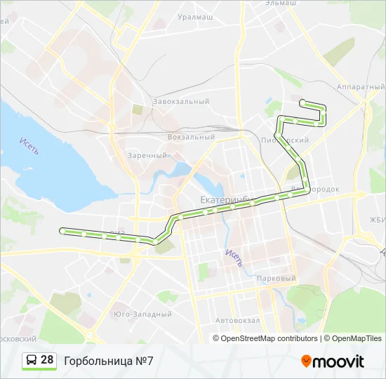 Автобус 28: карта маршрута