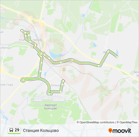 Автобус 29: карта маршрута