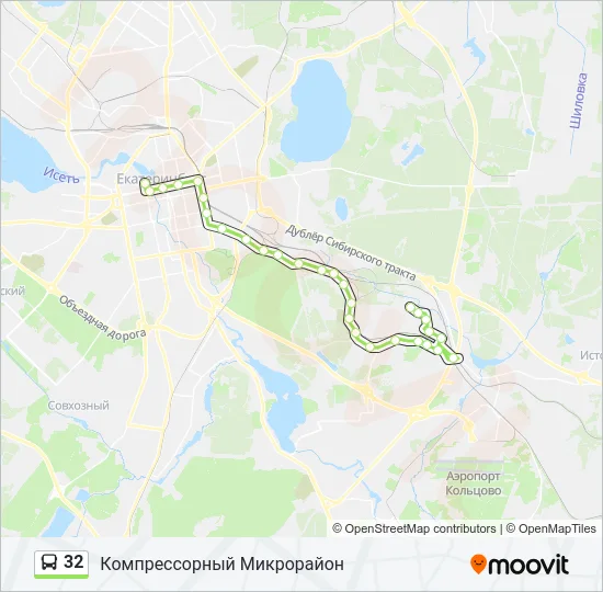 Автобус 32: карта маршрута