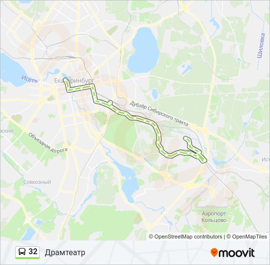 Автобус 32: карта маршрута