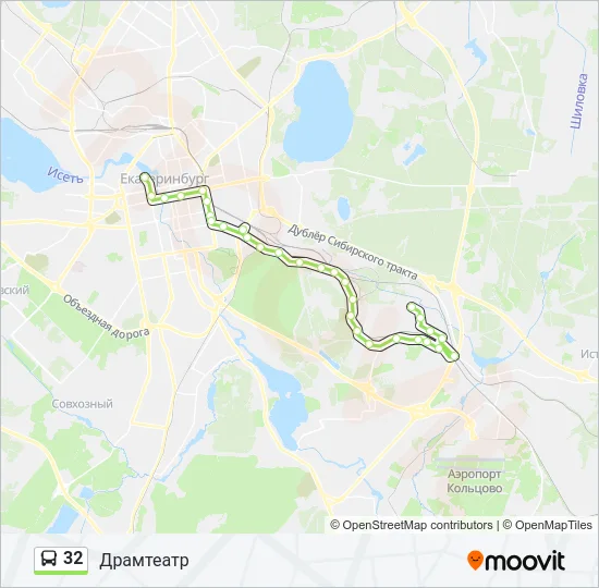 Автобус 32: карта маршрута