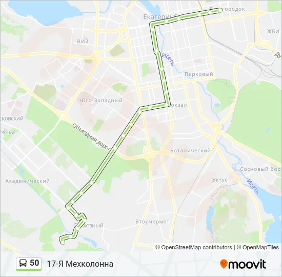 Автобус 50: карта маршрута