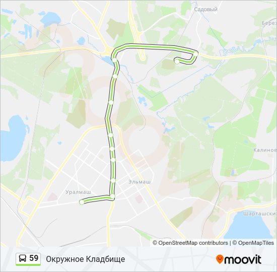 Автобус 59: карта маршрута
