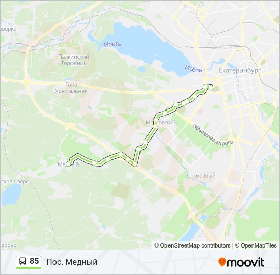 Автобус 85: карта маршрута