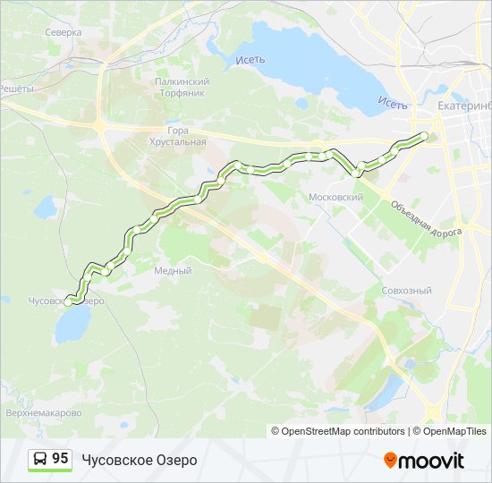 Автобус 95: карта маршрута