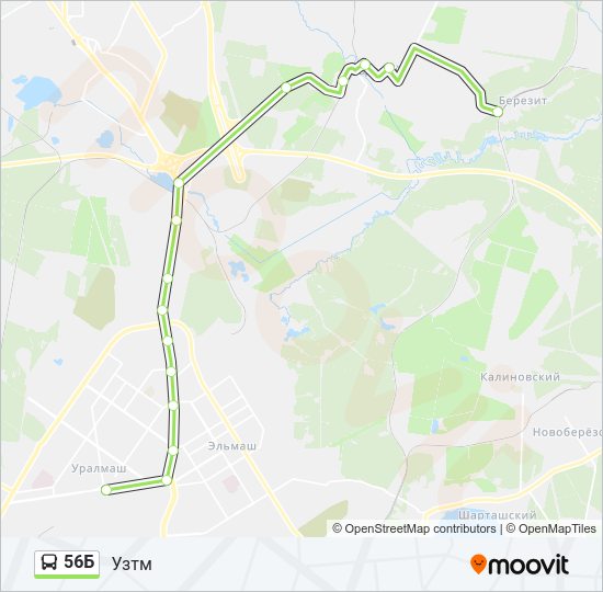 Автобус 56Б: карта маршрута