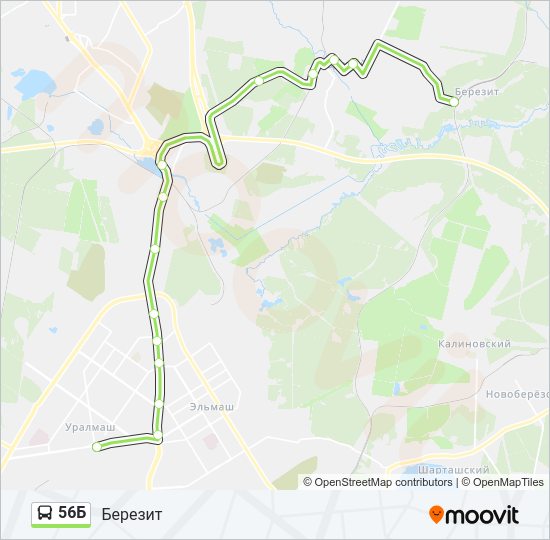 Автобус 56Б: карта маршрута