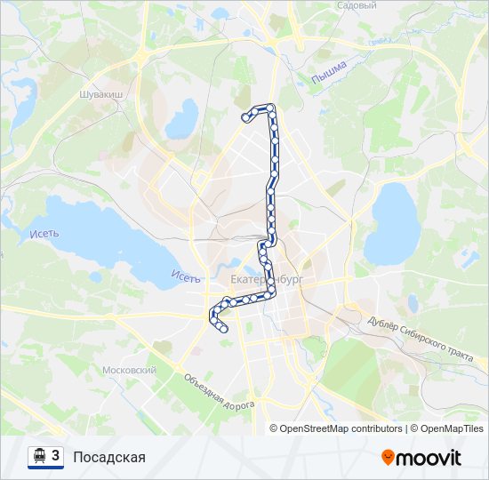 Троллейбус 3: карта маршрута