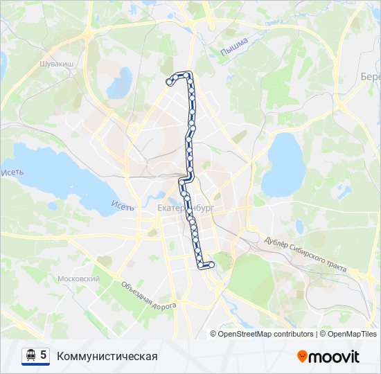 Троллейбус 5: карта маршрута