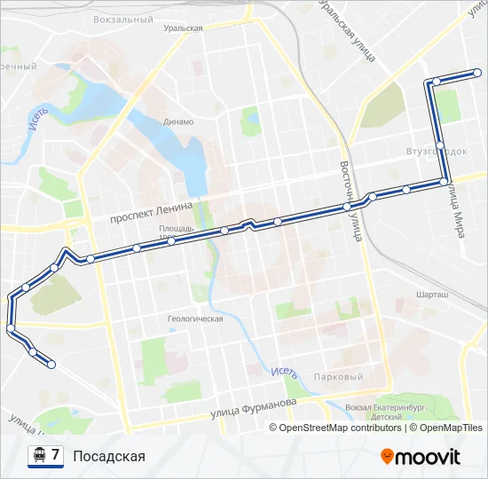 Троллейбус 7: карта маршрута
