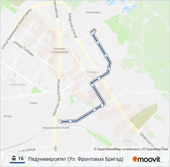 Троллейбус 16: карта маршрута