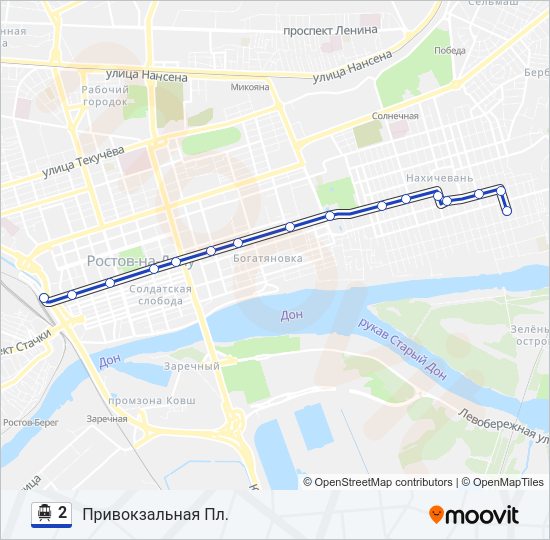 Троллейбус 2: карта маршрута