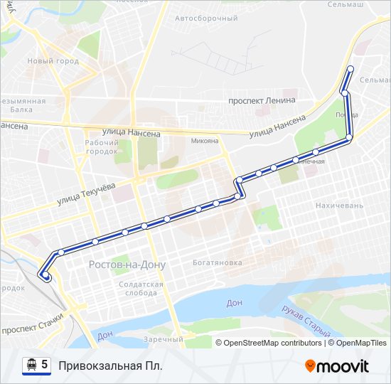 Троллейбус 5: карта маршрута