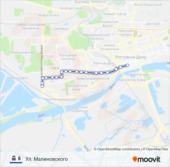 8 Trolleybus Line Map