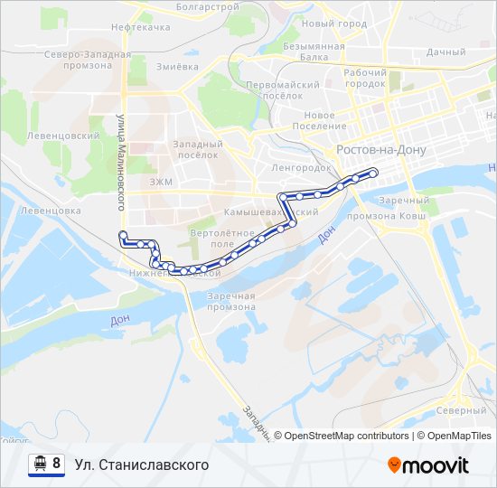 Троллейбус 8: карта маршрута