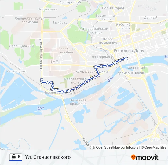 8 Trolleybus Line Map