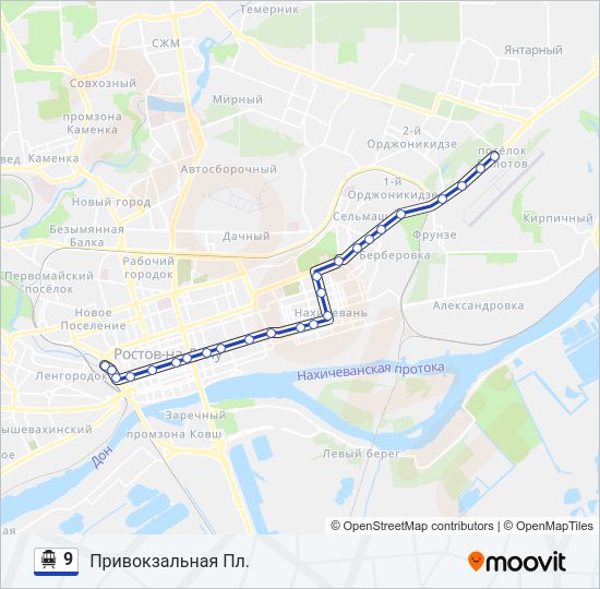 Троллейбус 9: карта маршрута