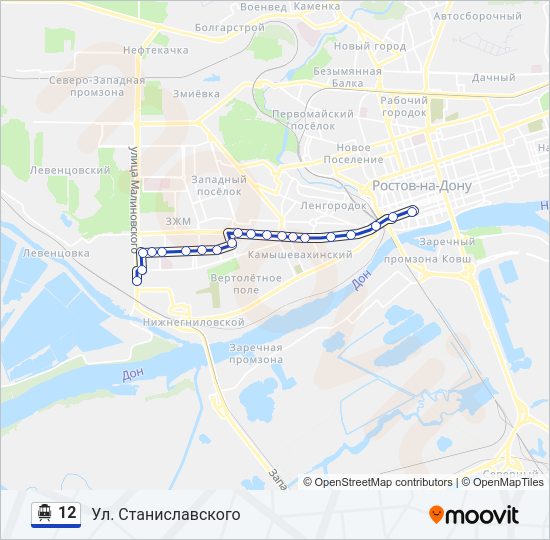 Троллейбус 12: карта маршрута