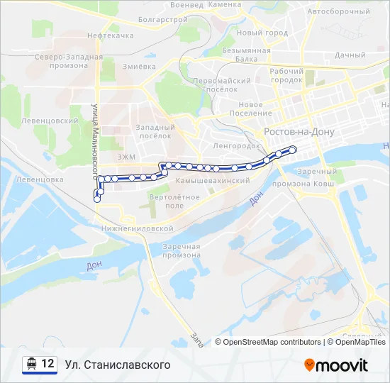 12 Trolleybus Line Map