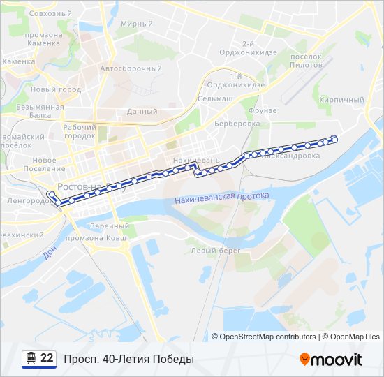 22 Trolleybus Line Map