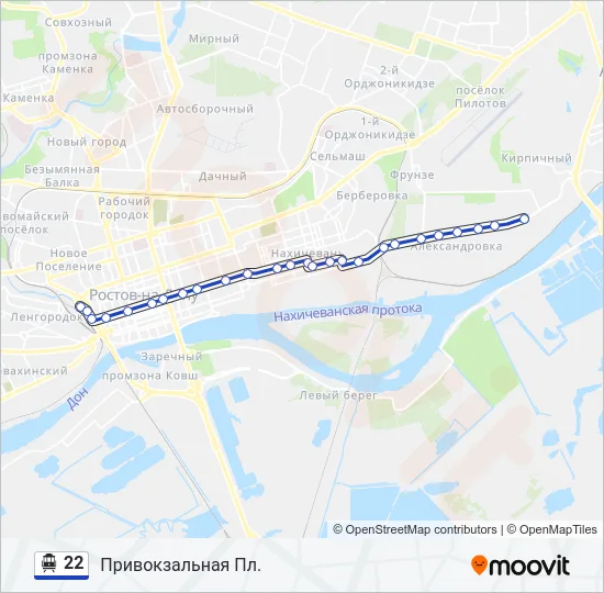 Троллейбус 22: карта маршрута
