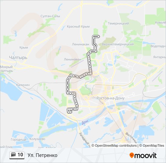 Маршрутка 10: карта маршрута