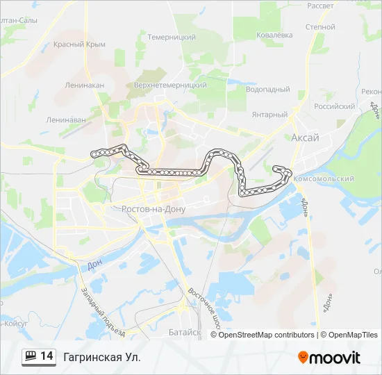 Маршрутка 14: карта маршрута