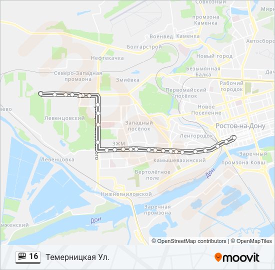 Маршрутка 16: карта маршрута
