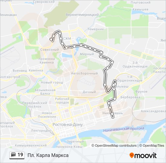 Маршрутка 19: карта маршрута