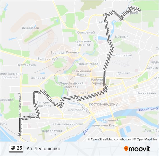 Маршрутка 25: карта маршрута