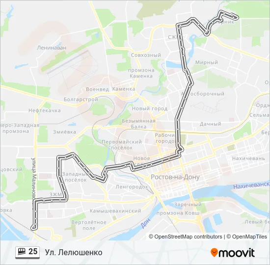 Маршрутка 25: карта маршрута
