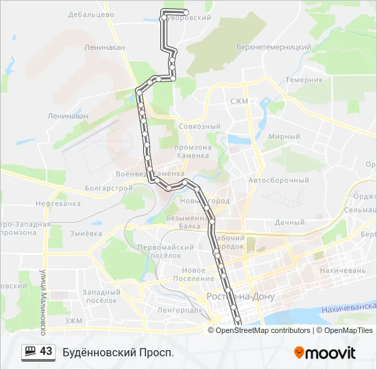 43 Shuttle Line Map