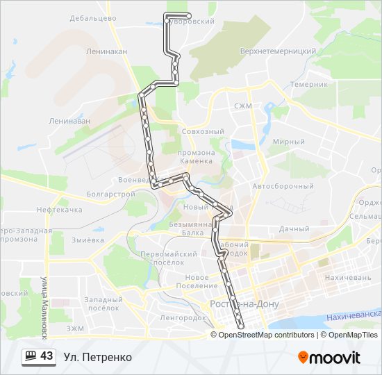 Маршрутка 43: карта маршрута