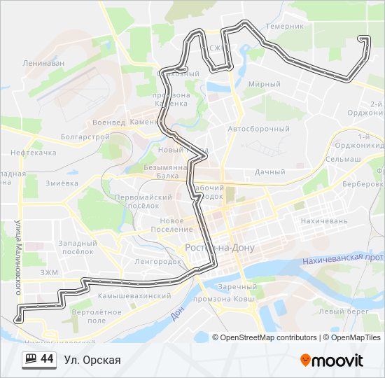 Маршрутка 44: карта маршрута