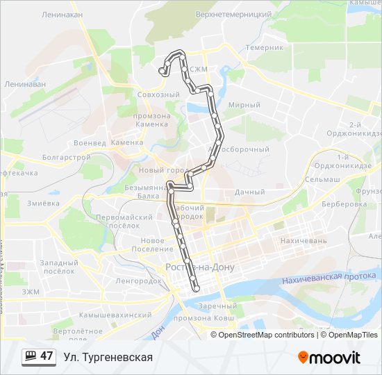 Маршрутка 47: карта маршрута