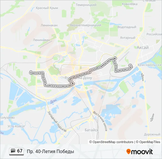 67 Shuttle Line Map