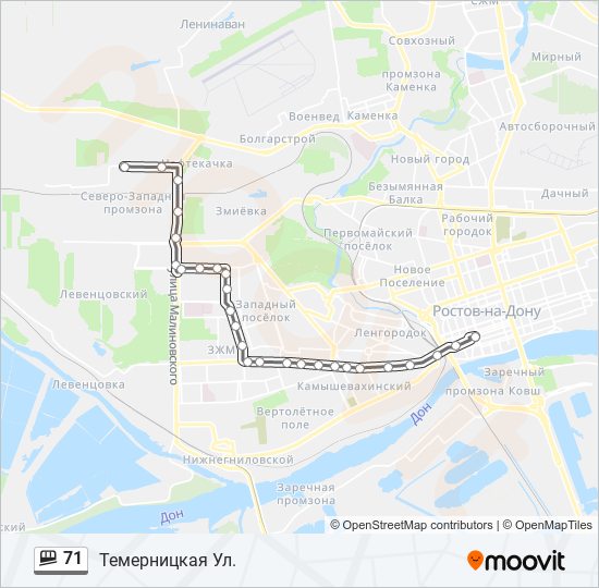 Карта 71 маршрута