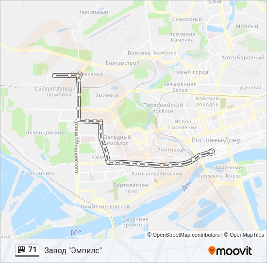 71 Shuttle Line Map
