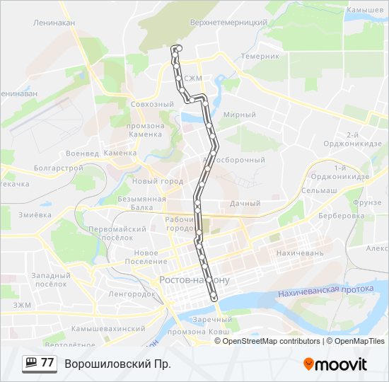 Маршрутка 77: карта маршрута