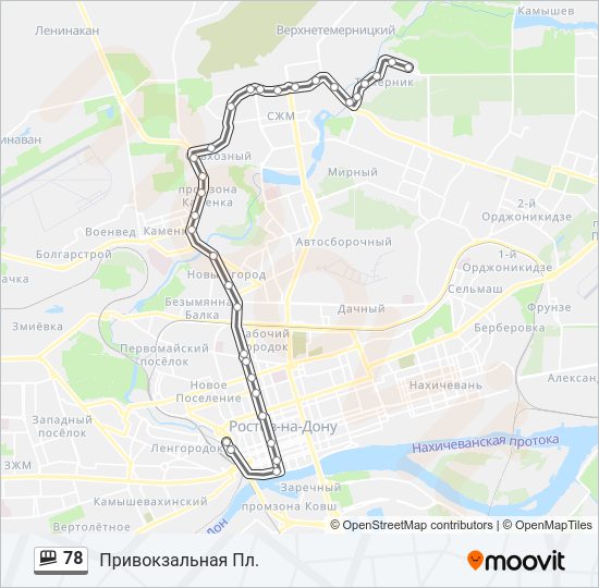 Маршрутка 78: карта маршрута