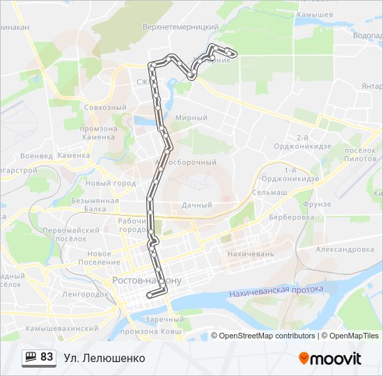 Маршрутка 83: карта маршрута