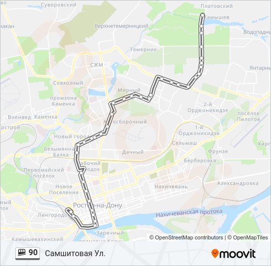 Маршрутка 90: карта маршрута