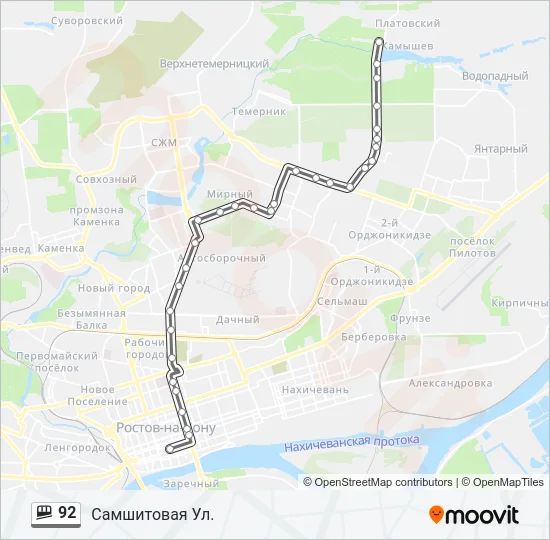 92 Shuttle Line Map