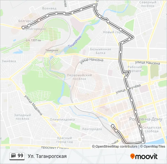 99 Shuttle Line Map