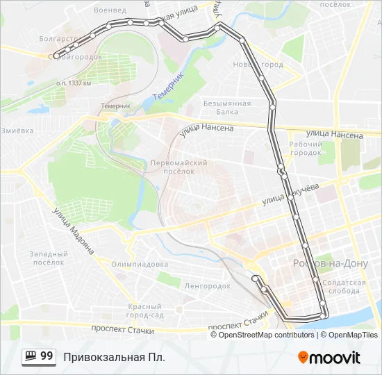 Маршрутка 99: карта маршрута